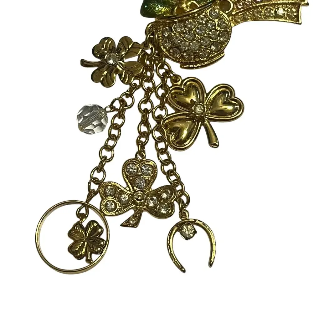 Kirks Folly Pot of Gold Four Leaf Clover Brooch